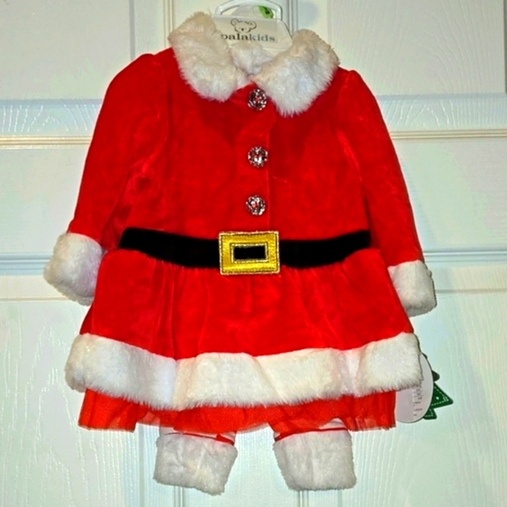 Koala Kids Red Santa Claus Costume Set Size 0-3 Months New